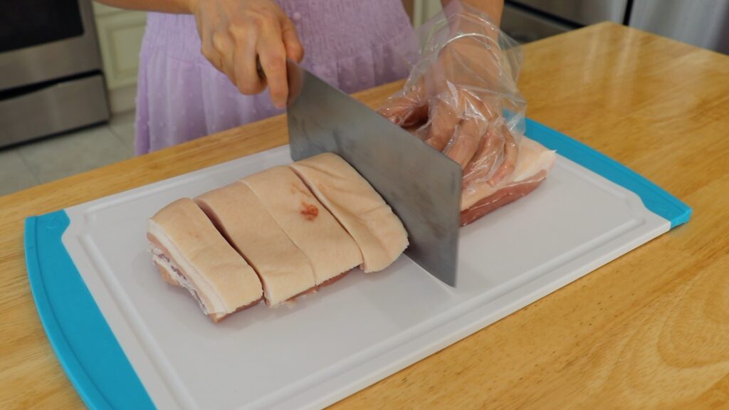 Pork Adobo 1. Cut into Small