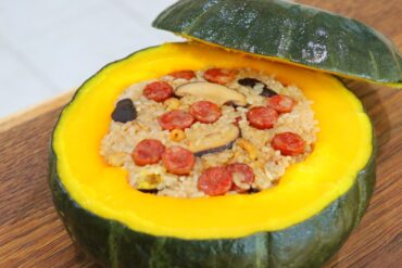 Sticky Rice Stuffed Japanese Pumpkin Recipe