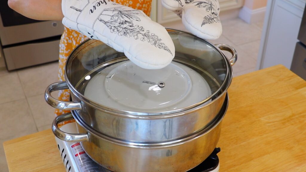 Steamed Eggs with Tofu 6. Steam