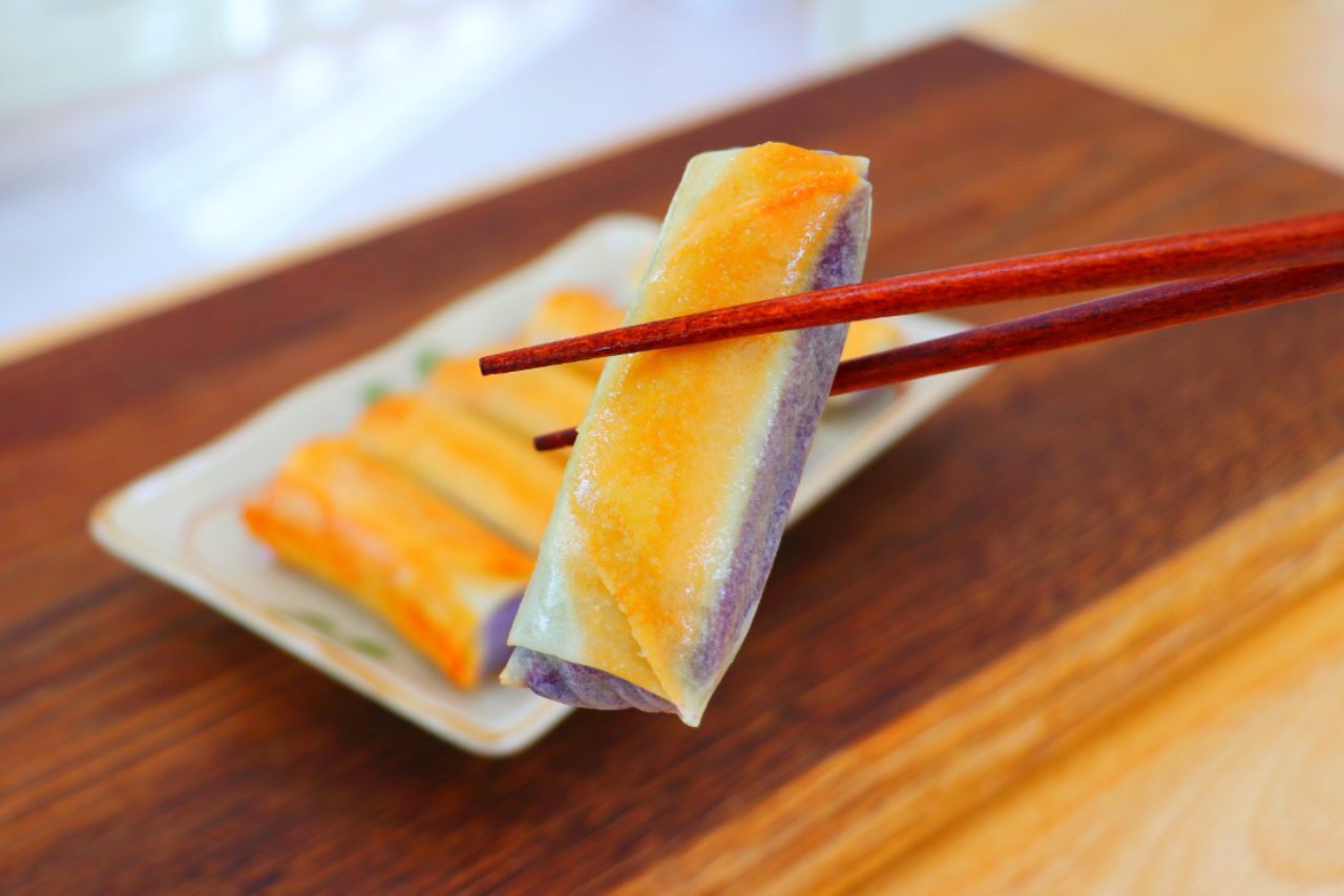 Crispy Purple Sweet Potato Spring Rolls
