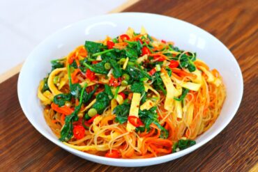 Chinese Spinach Glass Noodles Salad