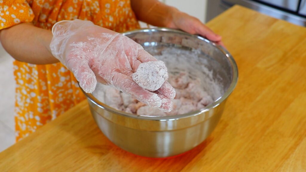 Sweet and Sour Pork 1. Coat the Pork