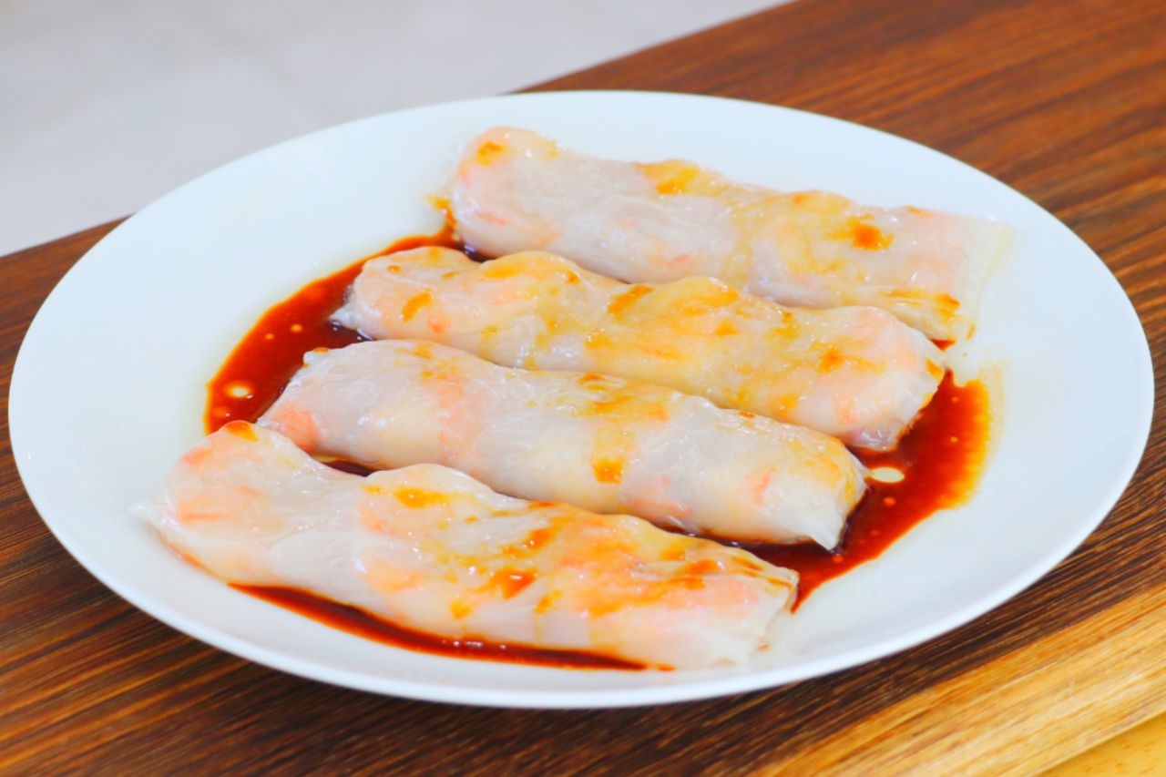 Shrimp Cheung Fun with Rice Paper