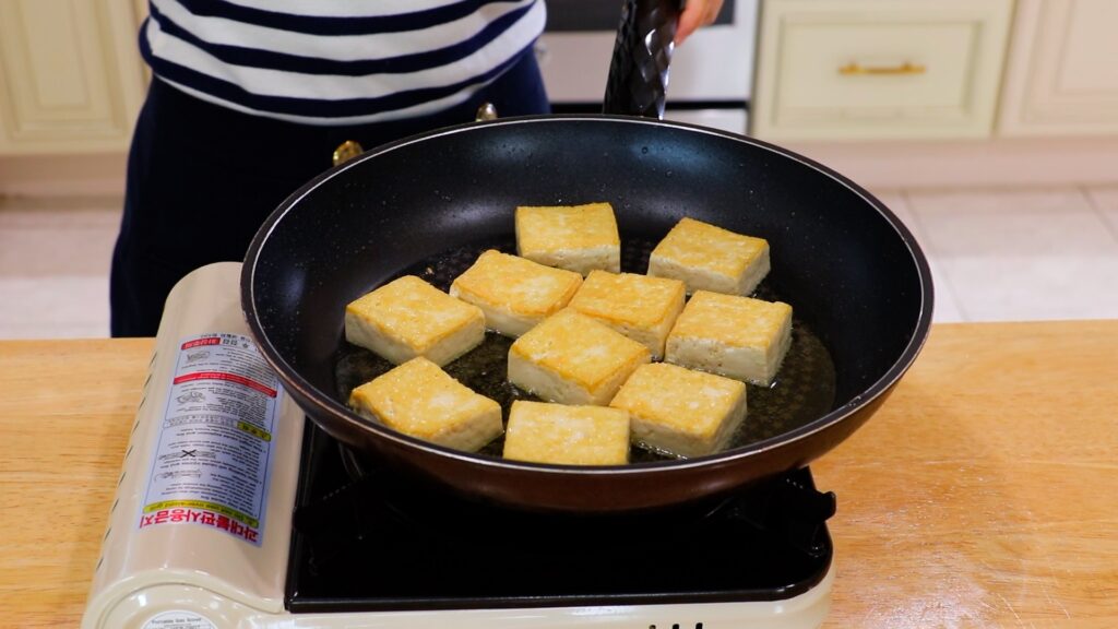 Braised Tofu Mistakes 3. Pan Fry