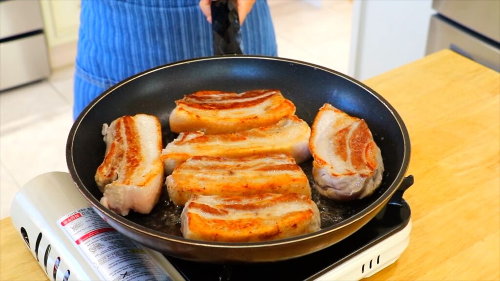 30 Min Braised Pork Belly in Soy Sauce 3. Pan Fried