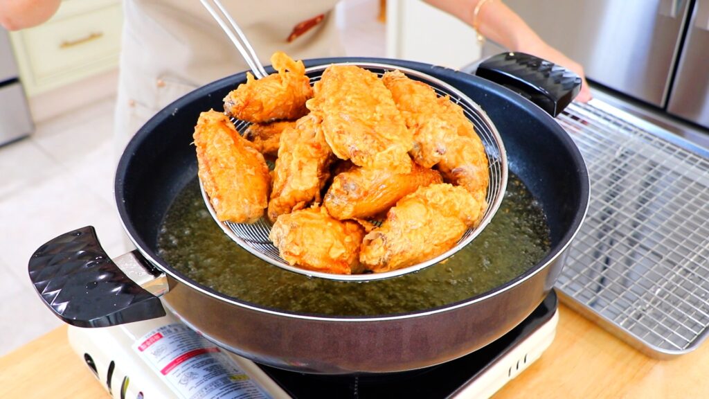 25-Min Salt and Pepper Fried Chicken Wings 8. First Fry