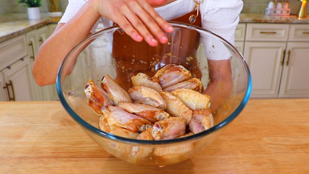 25-Min Soy Garlic Fried Chicken Wings 1. Marinate