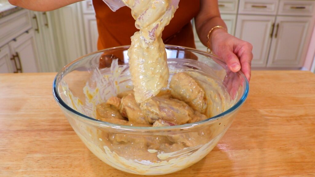 25-Min Soy Garlic Fried Chicken Wings 2. Coat