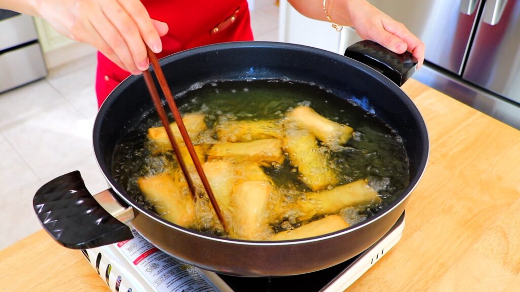 30-Min Chicken Spring Rolls 10. Fry