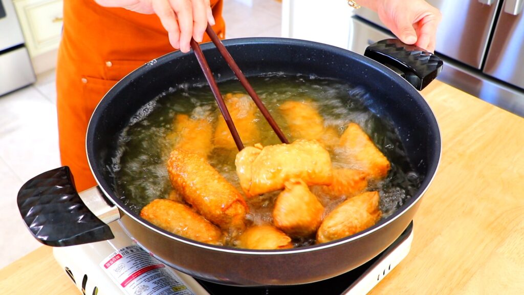 30-Min Vegetable Egg Rolls 11. Fry